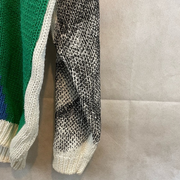 VINTAGE SPANNER | Funky palm tree knit sweater with silk palm tree | Size medium - Picture 4 of 10